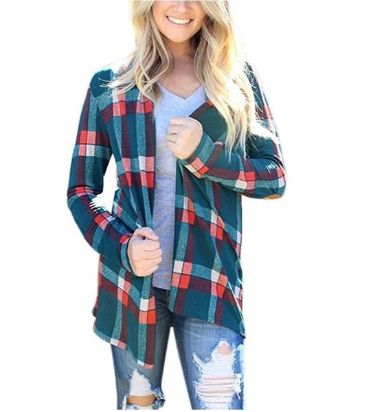 

women's jackets autumn/winter nice plaid print stitching blouse women blusa camisa femininas warm cotton long sleeve s-xxl, Black;brown