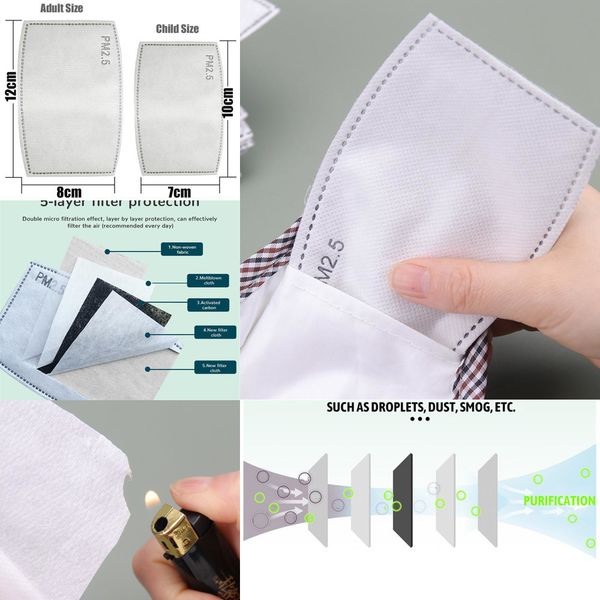 

replaceable mouth mask i filter-slice 5 layers haze non-woven activated carbon filter fa 4 qukf 7hzf