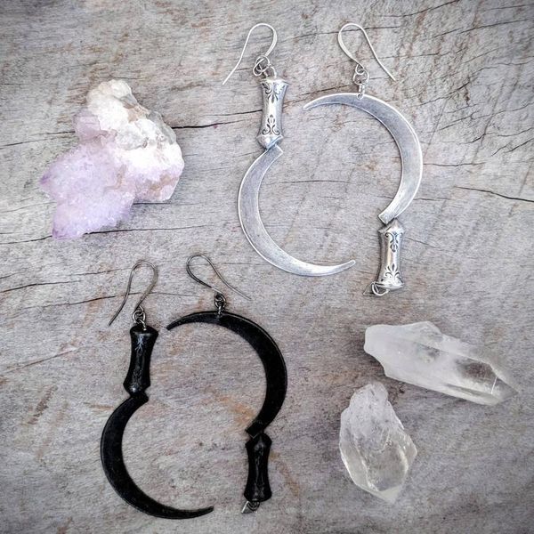 

dangle & chandelier grim reaper earrings halloween witchy earring gift, Silver