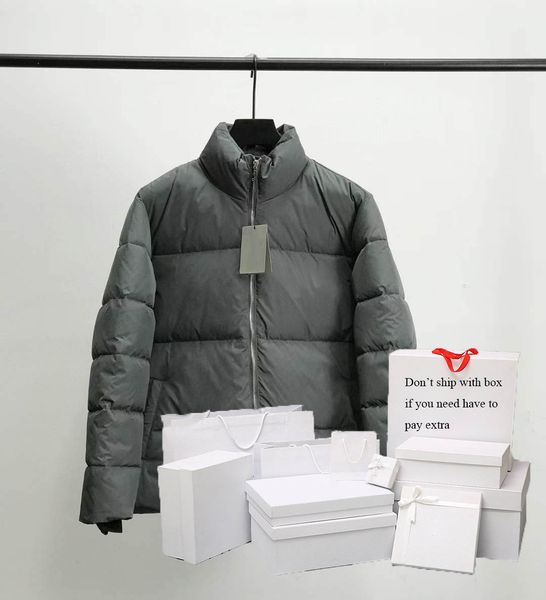 

parkas women autumn down puffer jackets stand collar womens fashion coat metal lock letter pattern men outerwear, Black