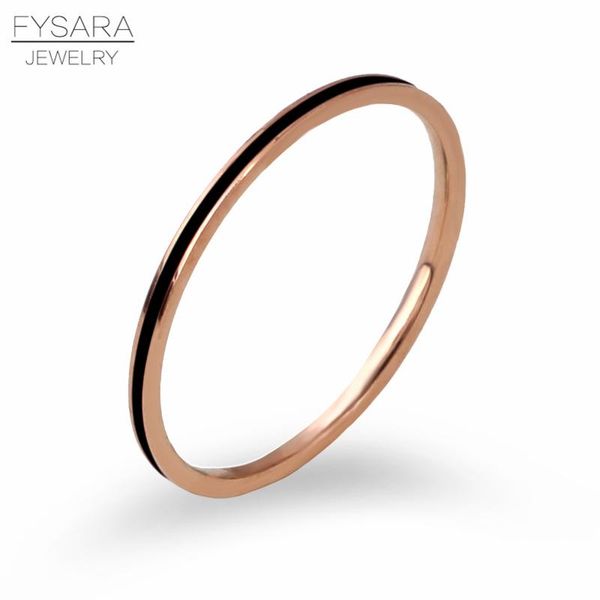 

fysara titanium steel rose gold цвет 1 мм тонкая кольцо для женщин хвост костяшки кольцо пальца эмаль мода ювелирные изделия любовь кольцо р, Silver