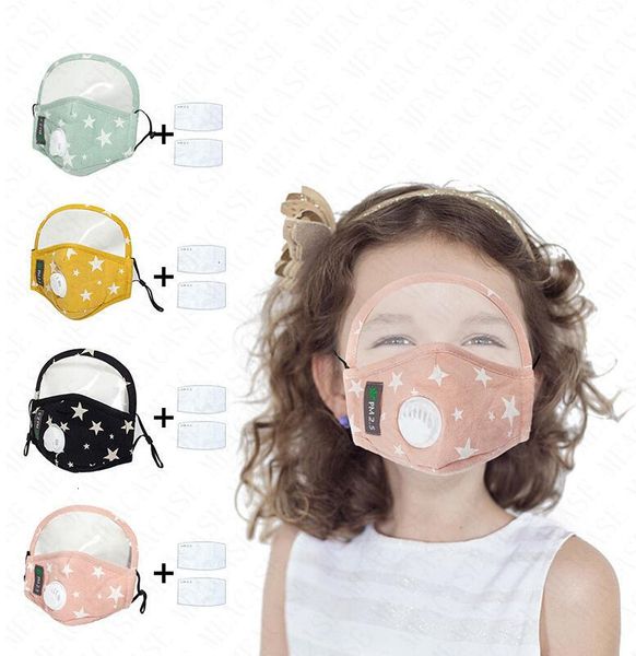 

with boy girls kids full face masks breather valve face shield cover mask sunproof dustproof mouth cover with filter breathable