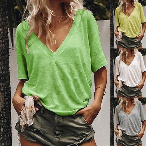 

s 5xl summer solid t shirt ladies v neck short sleeve tshirt casual loose basic black white t shirt tee