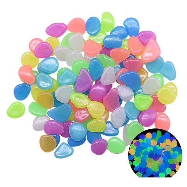 

200pcs luminous stone glow in dark garden pebbles glow stones for outdoor lawn walkways home decoration fish tank aquari qylzfo