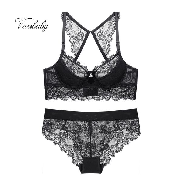 

varsbaby push up underwear floral lace bra set 1 bra+1panty+1 y-line straps 3pcs y200115, Red;black