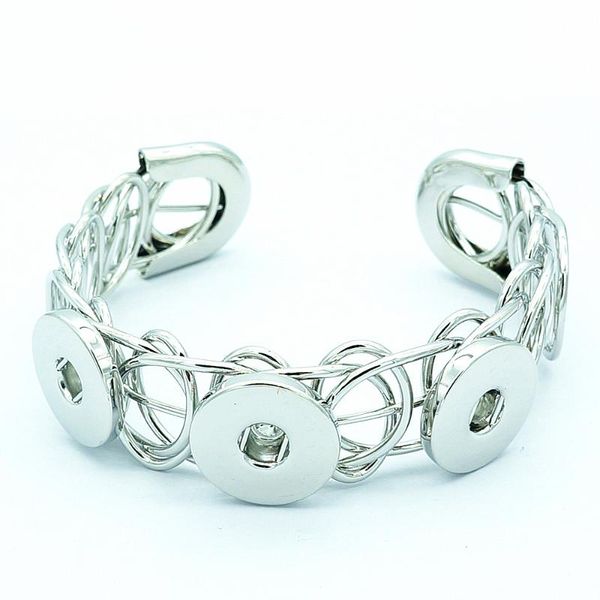 

Fashion Charming snap bracelet bangle fit 18MM snap buttons jewelry wholesale SG0172, Golden;silver