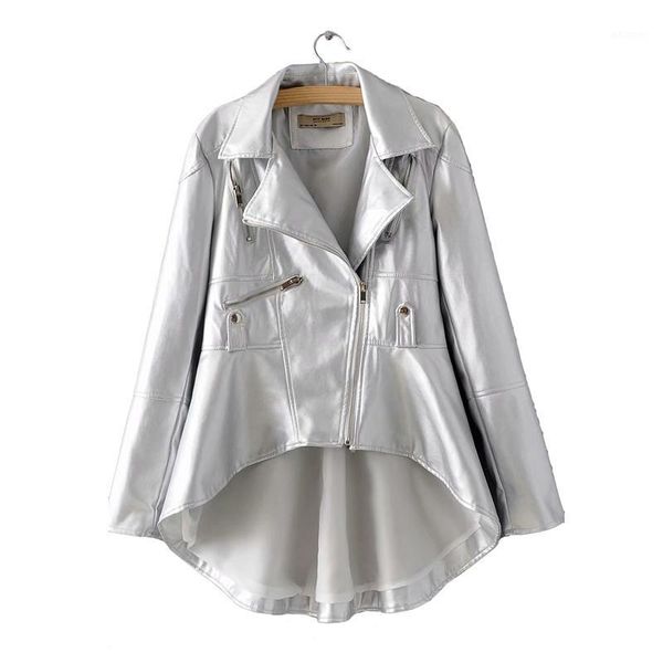 

spring jacket jackets for women spring 2019 leather jacket large turn-down collar sashes ruffled lace leather coat1, Black