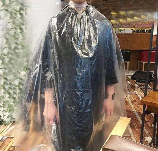 

mythus 10/30/50/100 pcs disposable hairdressing capes pe waterproof apron cutting perm dye hair cape barber tran wmttms garment2010