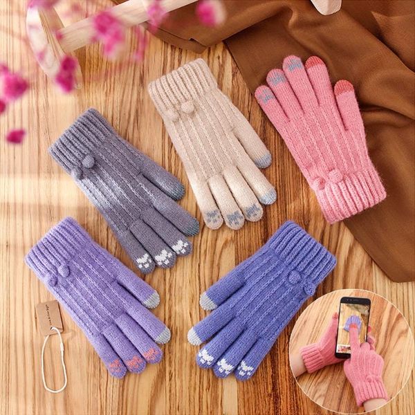 

lovely mittens women' winter gloves for men extra-warm fleece gloves screen warm cycling touch screen sports full finger, Blue;gray