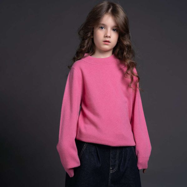 

100 autumn sheep winter sweater 202 children's new round neck pure wool boys and girls pullover l9op, Blue