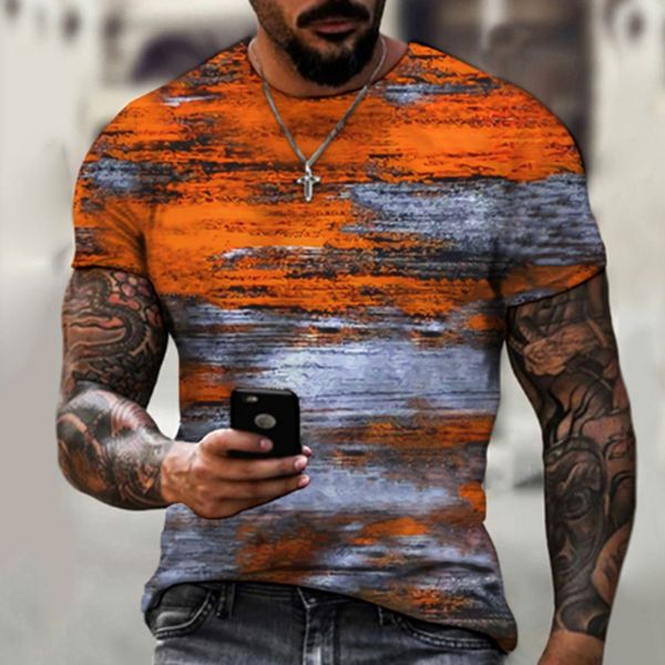 

2022 new style painted men's t-shirts high street 3d t-shirt summer fashion daily casual short-sleeved o-neck streetwear, White;black