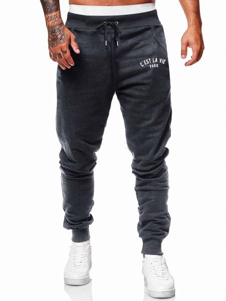 

romwe guys letter graphic sweatpants f9bv#, Black