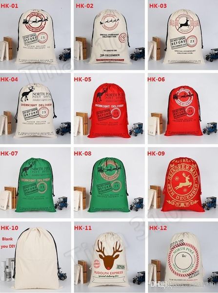 

claus bag large drawstring canvas monogrammable new santa with reindeers, monogramable christmas gifts sack bags a350s0l