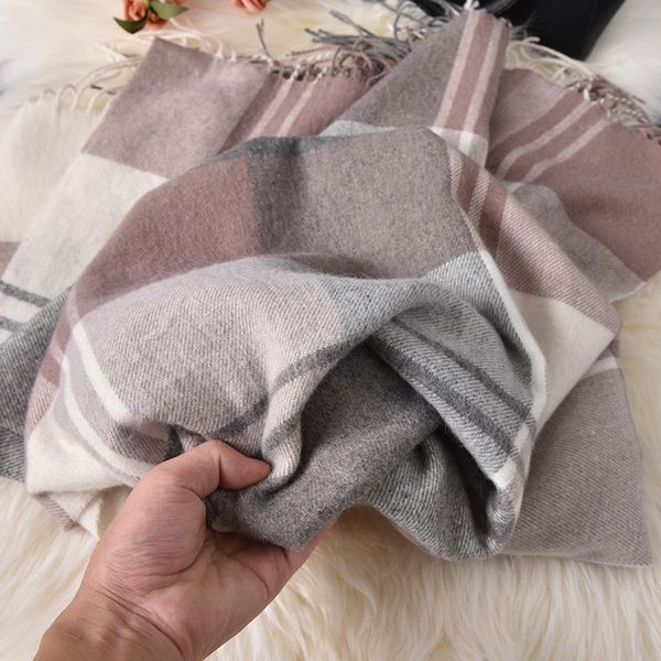 

new fine chess scarf neck warmer women thicken cashmere shawl wrap scarves for winter ladies foulard femme m206, Blue;gray