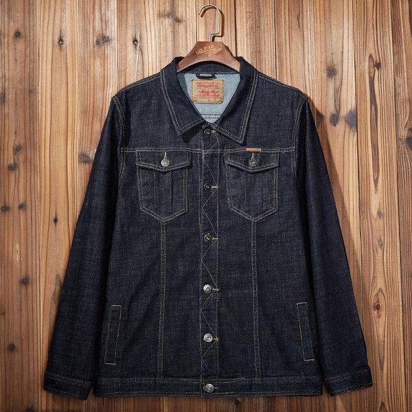 

new arrival fashion autumn winter men obese male denim jacket lapel casual single breasted coat plus size 2xl 3xl 4xl 5xl6xl7xl, Black;brown