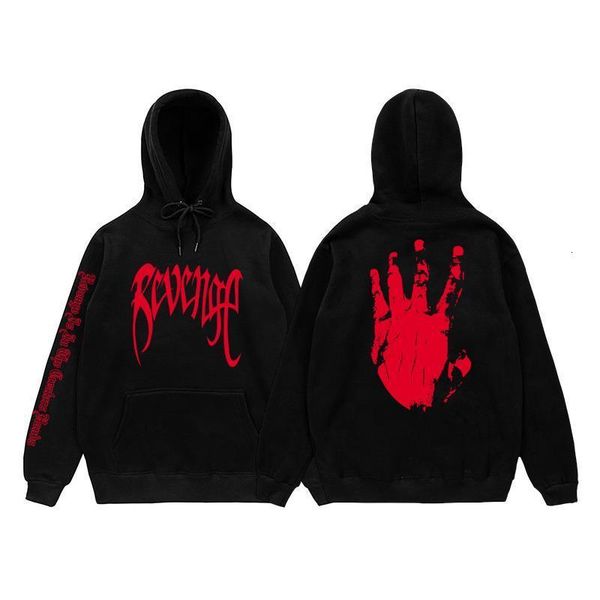 

revenge kill me hoodies man hip hop streetwear xxxtentacion hoodie sweatshirt men letter print hooded sweatshirts hoody, Black