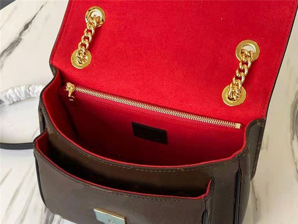 

2020 new designers shoulder bags luxurys lock buckle crossbody bags printing real leather handbags gold chains red inner messenger bags