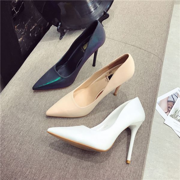 

2020 women's toe pumps at plutonium dress high heels 10cm wedding boat pointed to fashion bombs girl office shoes e7wm, Black