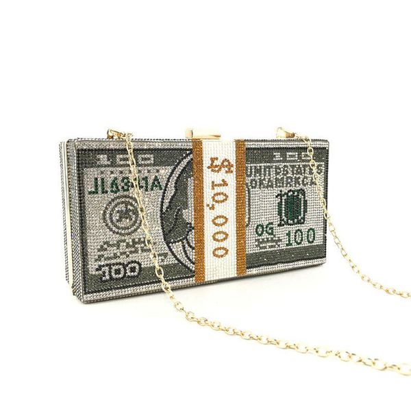 

evening money purse rhinestone dinner shoulder cash dollars bag clutch handbags of wedding 10000 stack tvwnv, Red;black
