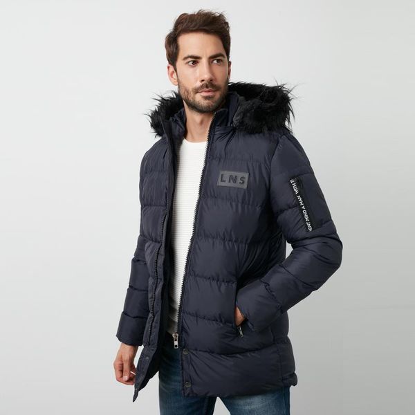 

buratti slim fit hooded pockets inflatable coat male coat 45618 k5129, Black