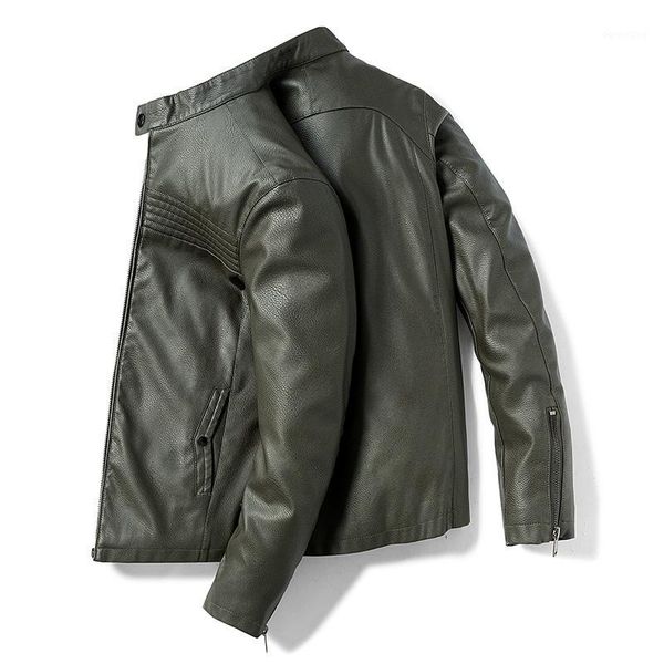 

woodvoice pu leather jacket men autumn winter luxury fashion zipper jackets male solid motorcycle outerwear mens faux fur coats1, Black