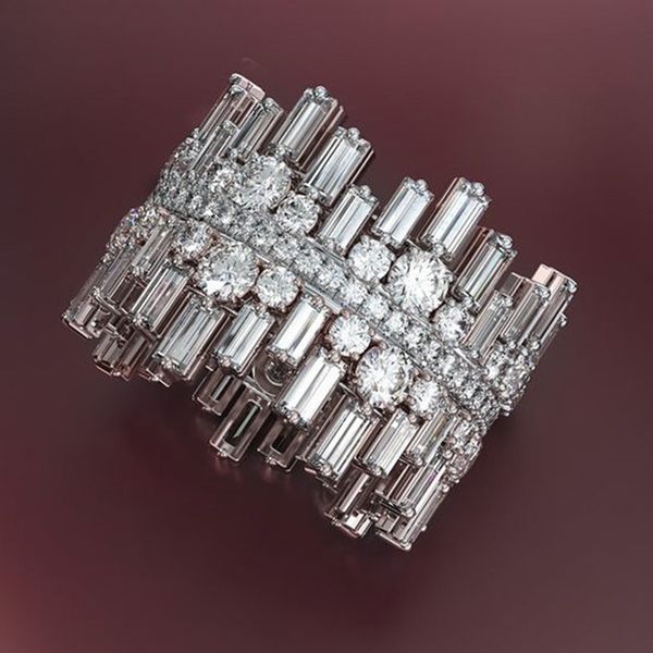 

new selling irregular micro inlaid zircon ring european and american luxury jewelry ring, Silver