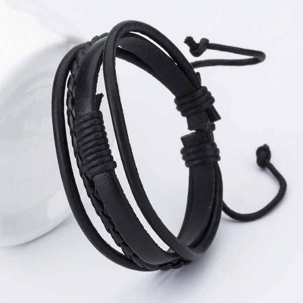 

new arrived fashion charm leather men's bracelets popular boys alloy bangle diy handmade cross bracelets h bbyriw, Golden;silver