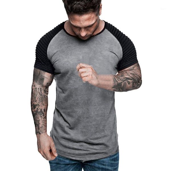 

workout shirts mens summer short sleeve patchwork breathable t-shirts large size male sports fitness slim fit tee shirts 1, White;black