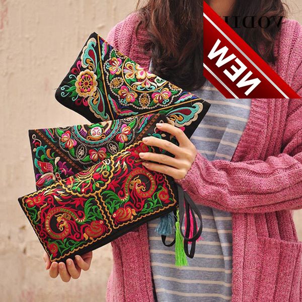 

women ethnic national retro butterfly flower bags handbag coin purse embroidered lady clutch tassel small flap summer bolsa sale