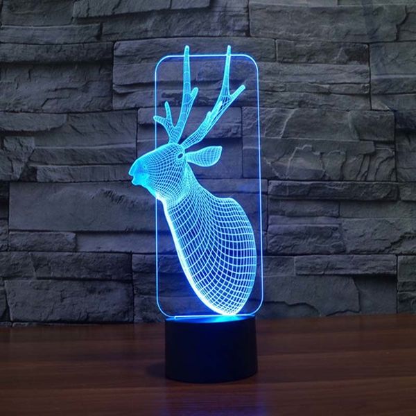 

2021 new christmas elk novelty gifts 7 colors changing animal led night lights 3d desk table lamp as home decoration l5nx