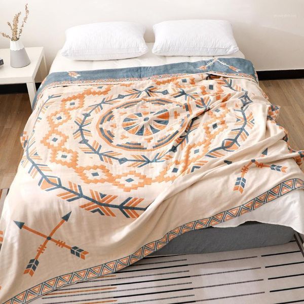 

32 towel quilt for bed cotton blanket quilted bedspread for double queen king bed sofa cover 4 layer gauze comforter bedding1