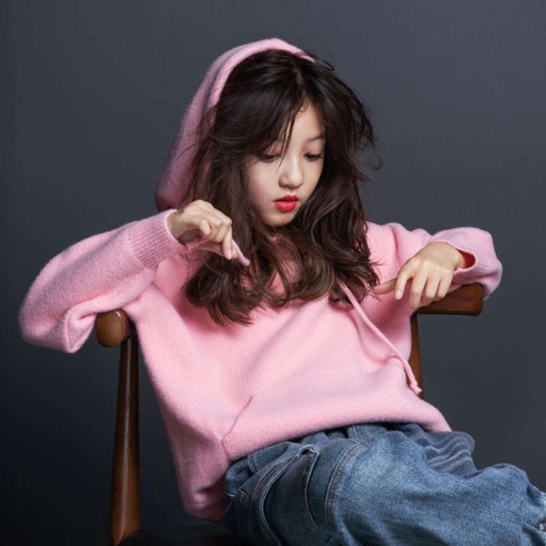 

children's 2020 sweater fce mink hooded new not easy to pilling bomd, Blue