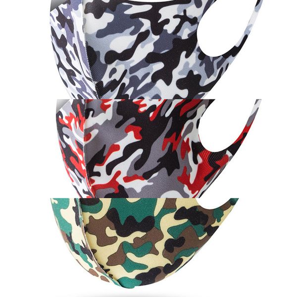 

pm2.5 camouflage cover face mask anti-bacterial camo mouth respirator dustproof washable reusable silk masks goutletol27