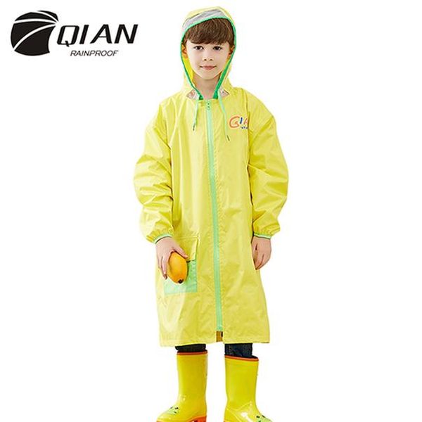 

qian rainpured kids дождевое пальто с рукавами цветение в дождь детская дождевая одежда скрытая школьная сумка rainsuit big breim praccoat j