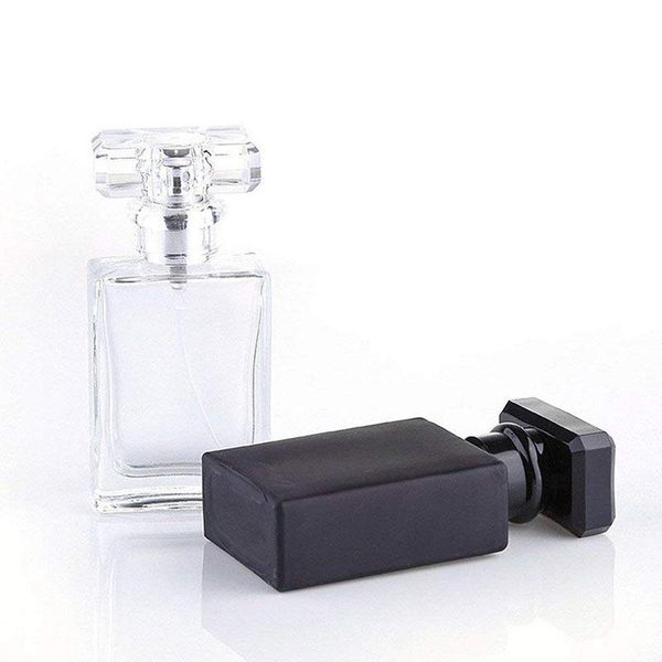 

50pcs 30ml 1ounce spray bottle refillable transparent glass fine mist atomizer perfume cosmetic contanier durable trigger pump