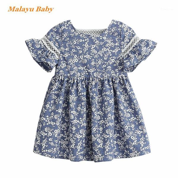 

malayu baby girls dress 2020 new summer children's floral princess dress lace lace v-neck girl vestidos 1-5 years kids clothing1, Red;yellow