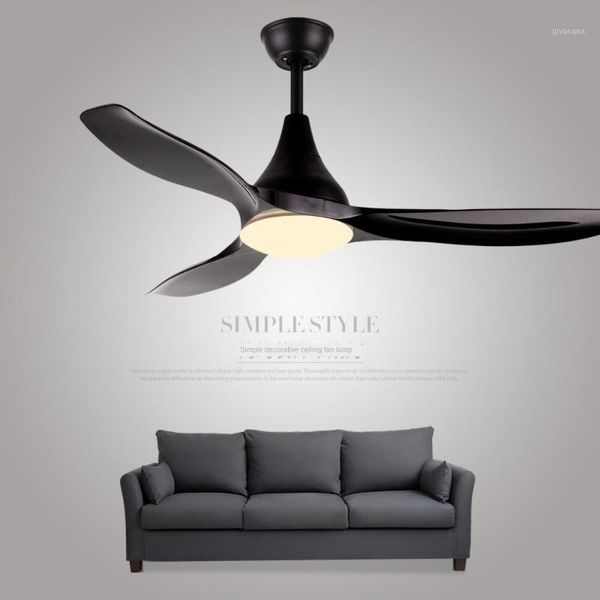 

black 48 inch ceiling fan fans with lights remote control ceeling ventilator lamp bedroom decor modern silent motor home fixture1