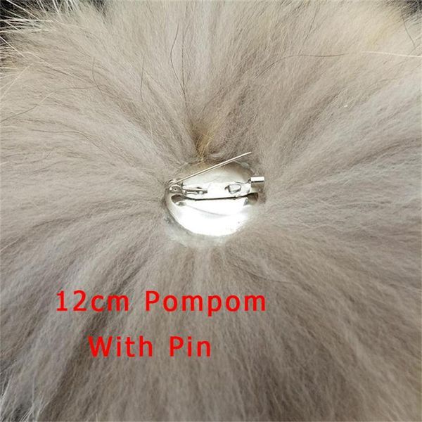 

завод оптовая действительно природных животных енот волос мяч 12-15cm большой pompom с пряжкой брошь pin вязаные шапки шапки помпон jlligo, Black;white