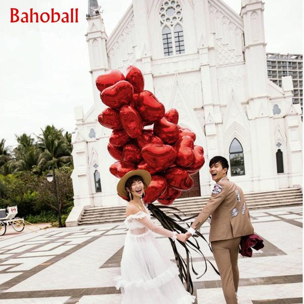 

5шт 18 дюйма с днем ​​рождения сердца надувные фольги воздушные шары для рождения вечеринка украшения гелиевый шар глобус свадебное украшени