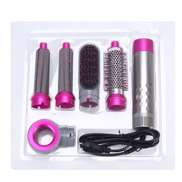 

home 5 in 1 kit hair dryer electric air brush styler detachable comb hairs straightener curler comb