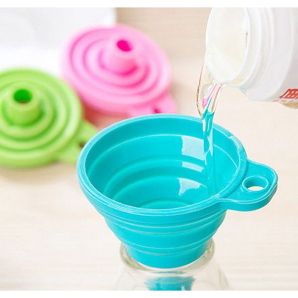 

1pc foldable funnel funnel soy sauce liquid funnel protable silicone collapsible kitchen practical tools random color f wmtljb