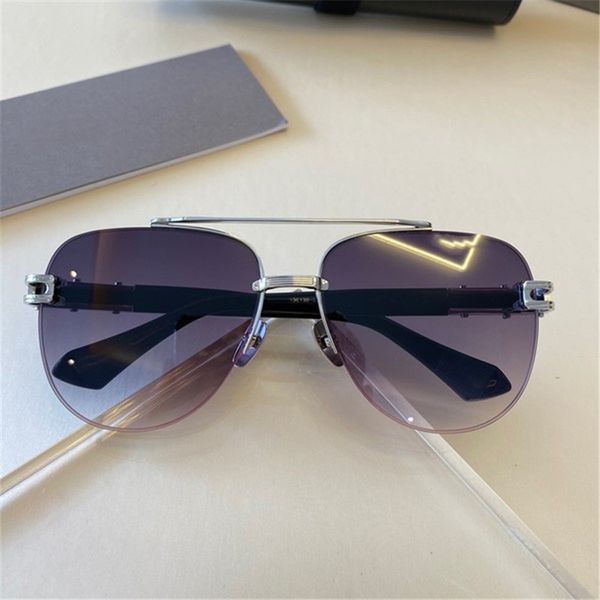 

luxury new sunglasses men grand evo two metal vintage classic sunglasses fashion style oval frameless uv 400 lens with case send, White;black