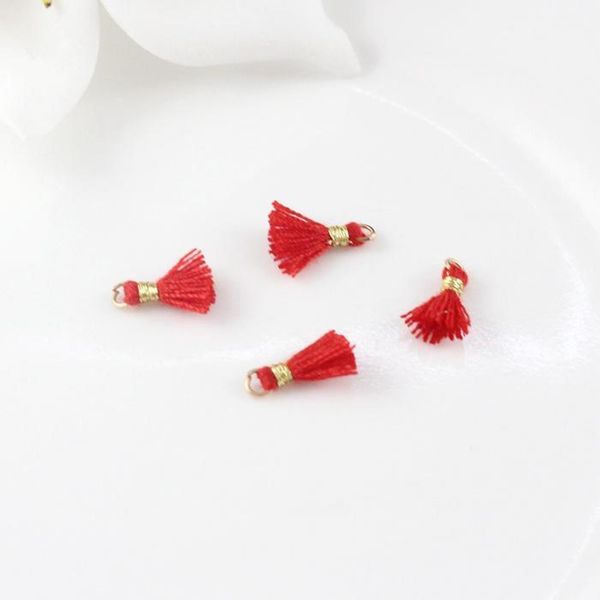

50pcs 1cm mini cotton thread tassel pendant for jewelry making diy bracelet cellphone pendant finding craft supplies h qylqqg