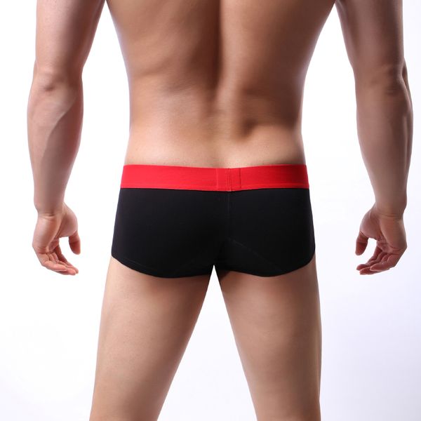 

3pieces/lot men cotton underwear boxers pants trousers low waist boy man youth comfortable pants breathable soft pouch underwear, Black;white