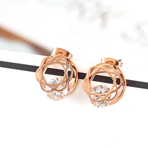 

2020 new rose gold jewelry small fresh korean temperament earrings women fashion earrings accessories, Silver