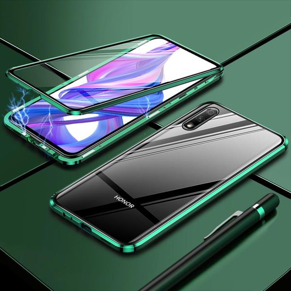 

luxury 2nd magnetic case for huawei honor 9x 9xpro front back double sided tempered glass 360 phone cover honor9x pro h jllzmm