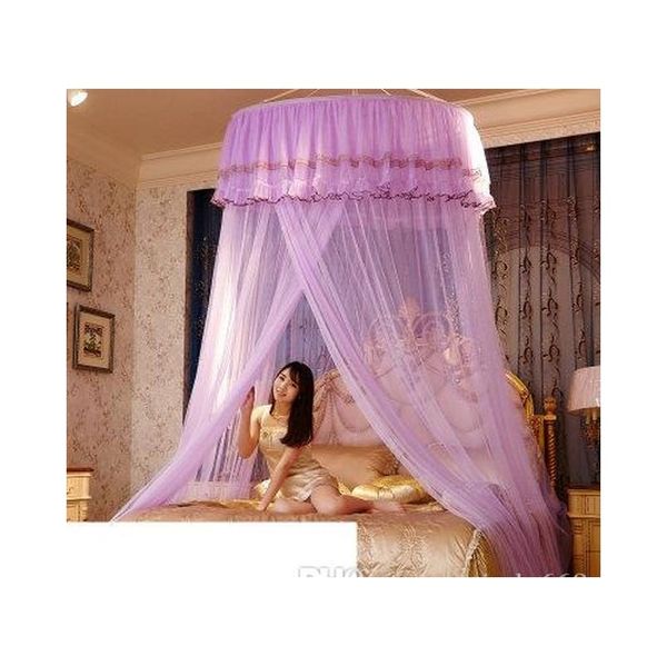 

big size double lace hung done mosquito net round bed canopy netting for adults girls room decor bed tent m jllkar mx_home