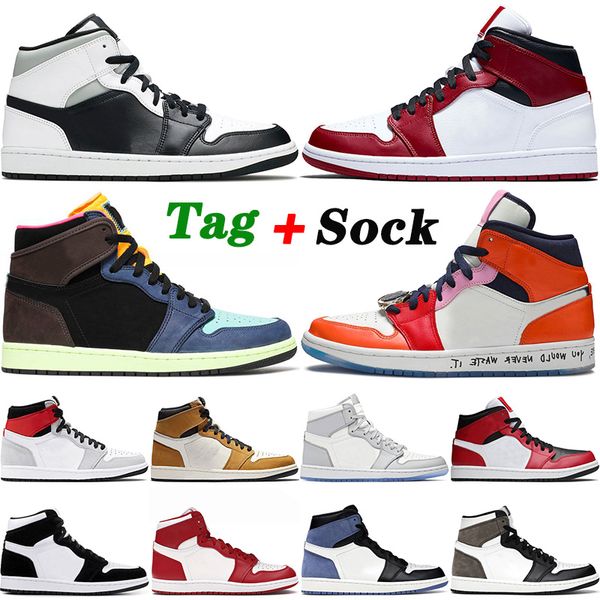 

2021 new arrival basketball shoes 1 jumpman 1s twist mid chicago mens womens high bio hack white shadow dark mocha trainers sneakers 36-46, White;red