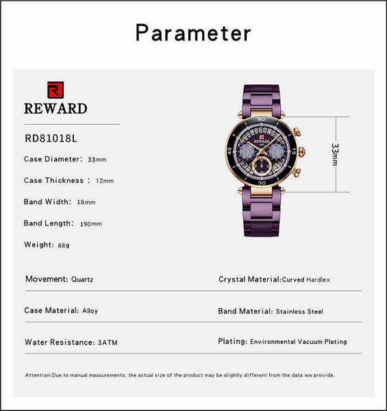 

reward luxury fashion women watches waterproof casual quartz lady watch for woman dress ladies wristwatches relogio feminino, Silver