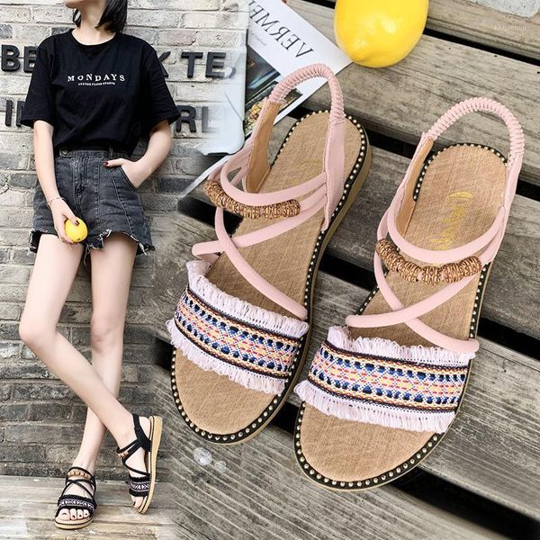 

sandals 2021 summer women shoes beach ladies woman flip flops fashion breathable flat sandals1, Black